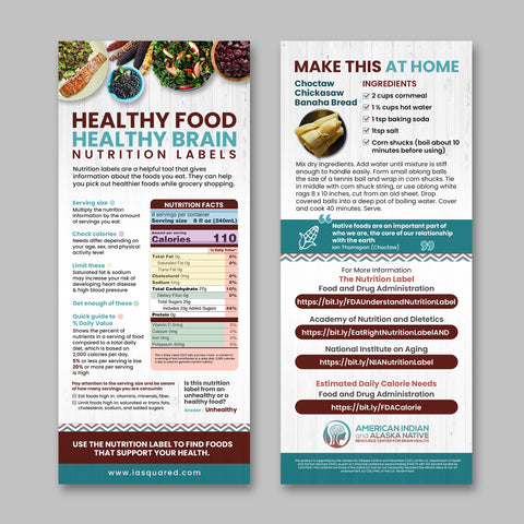 Healthy Food Healthy Brain: Nutrition Labels Rack Card (English only) - Ships in Packages of 25, Max 4 Per Order