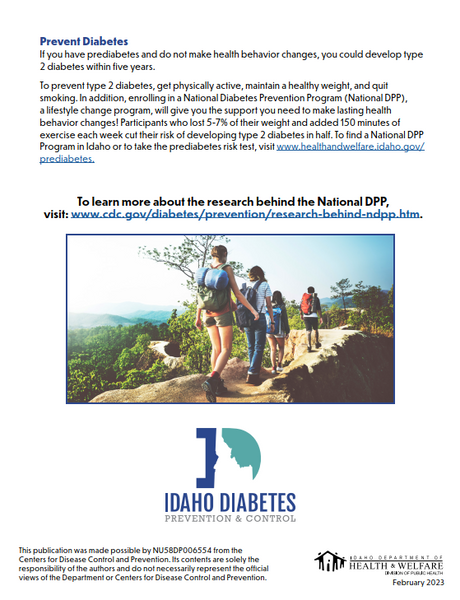 Prediabetes Factsheet (English & Spanish) - Ships in Packages of 25, Max 4 Per Order
