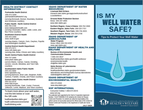 Is My Well Water Safe? -  Print Version