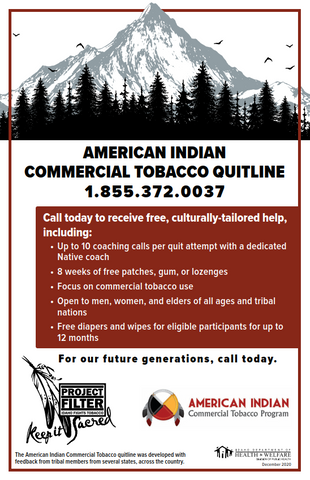 Project Filter American Indian QuitLine Poster