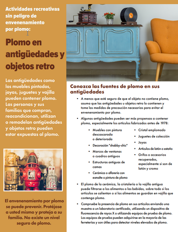 Lead in Antiques & Vintage Items Factsheet (Spanish) - Print Version
