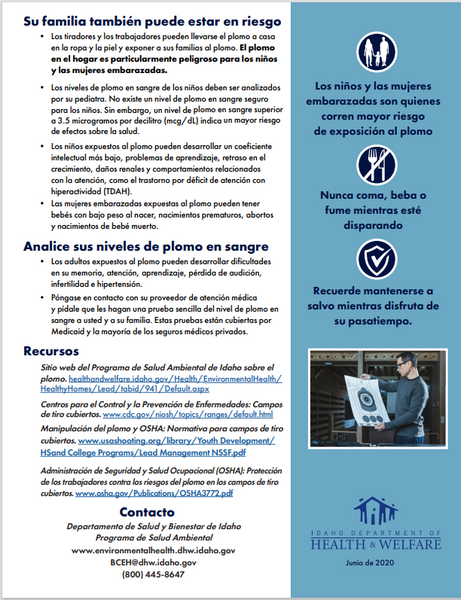 Lead at Indoor Ranges Factsheet (Spanish) - Print Version