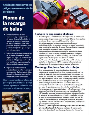 Lead from Bullet Reloading Factsheet (Spanish) - Print Version