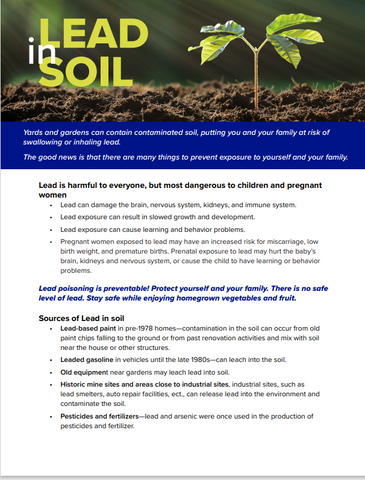 Lead in Soil Factsheet - Print Version