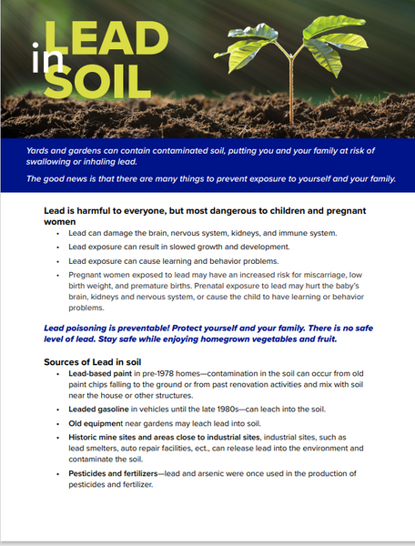 Lead in Soil Factsheet * PDF Download*