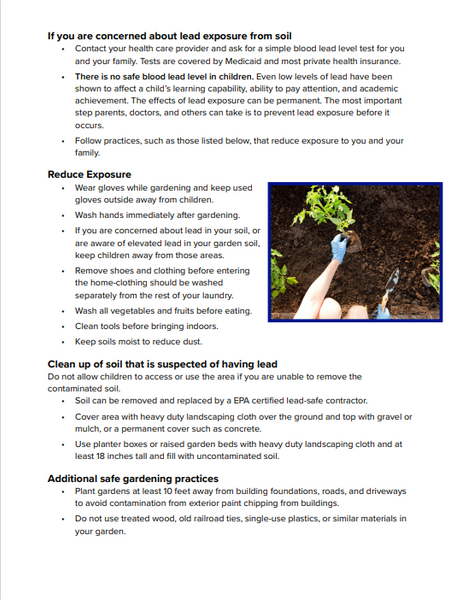 Lead in Soil Factsheet - Print Version