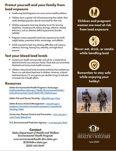 Lead in Wild Game Meat Factsheet *PDF Download*