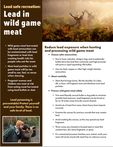 Lead in Wild Game Meat Factsheet *PDF Download*