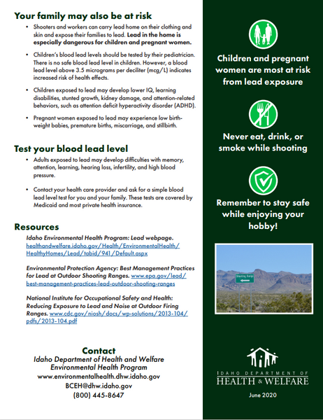Lead at Outdoor Ranges Factsheet - Print Version