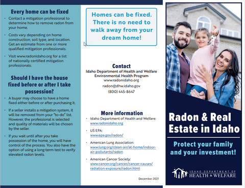Radon & Real Estate in Idaho Brochure - Print Version