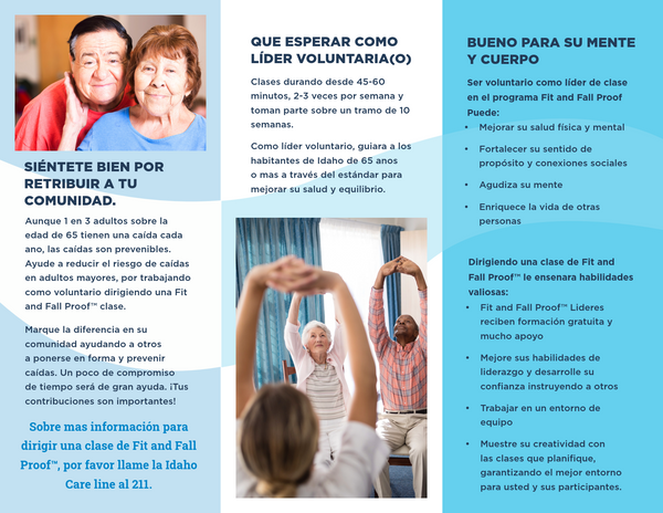 Fit and Fall Proof™ Brochure (Volunteer Leader) SPANISH for Download Only