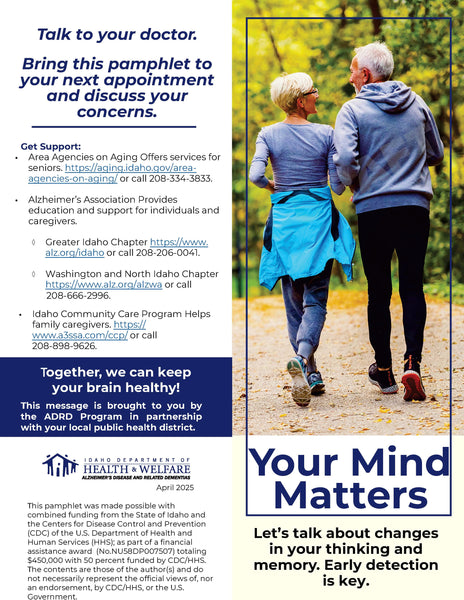 Your Mind Matters AD8 Pamphlet - DOWNLOAD ONLY