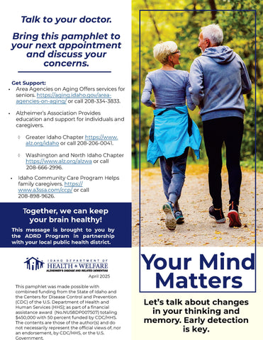 Your Mind Matters AD8 Pamphlet - DOWNLOAD ONLY