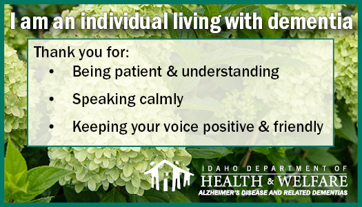 Dementia Courtesy Card for Living with Dementia - Ships in packs of 5. Limit 4 packs per order.