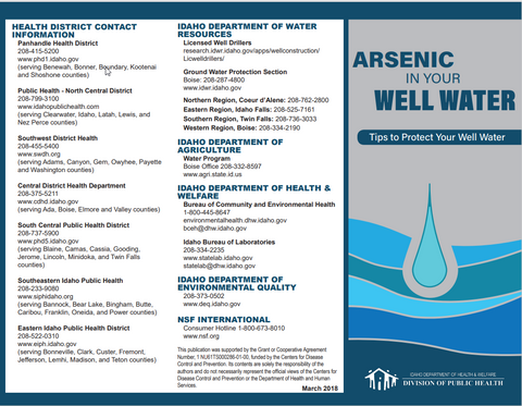 Arsenic In Your Well Water - Print Version