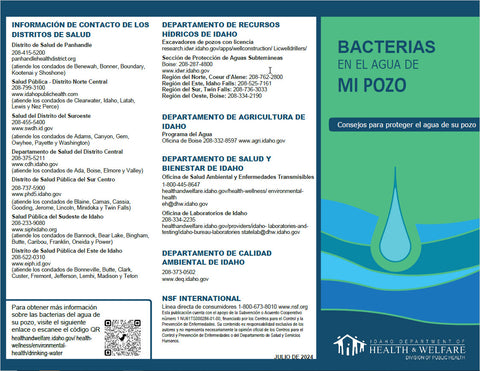 Bacteria In Your Well Water (Spanish) - Print Version