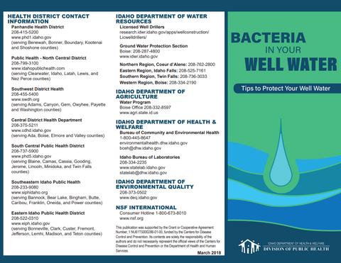 Bacteria In Your Well Water - Print Version