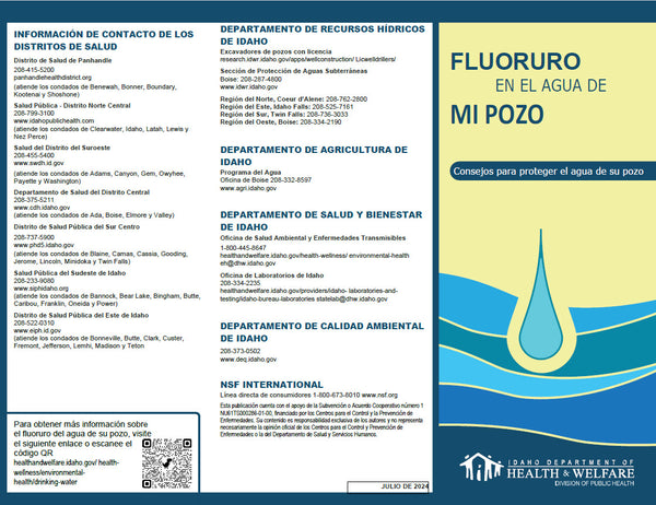 Fluoride In Your Well Water (Spanish) - Print Version