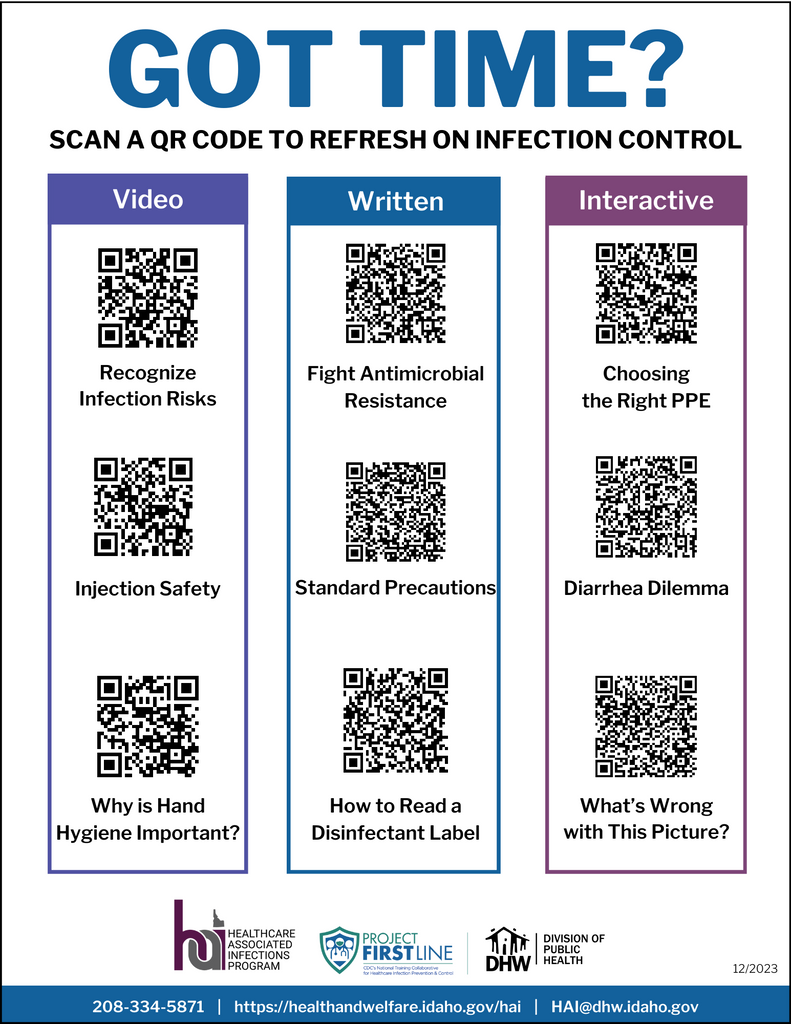 Infection Prevention Education QR Code Poster