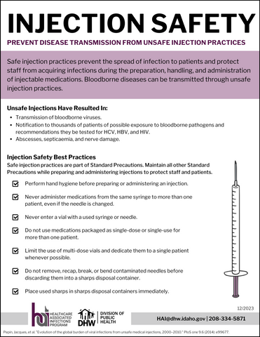 Healthcare Associated Infections Posters – Idaho Health Tools