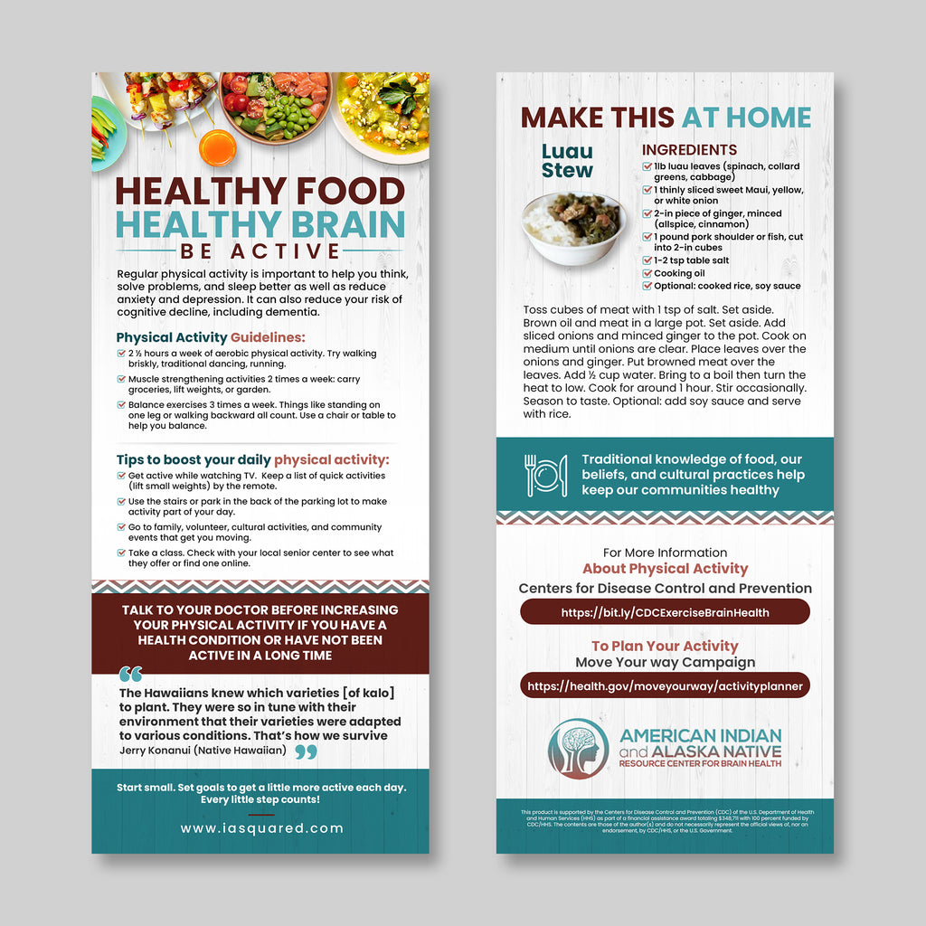 Healthy Food Healthy Brain: Be Active Rack Card (English only) - Ships in Packages of 25, Max 4 Per Order