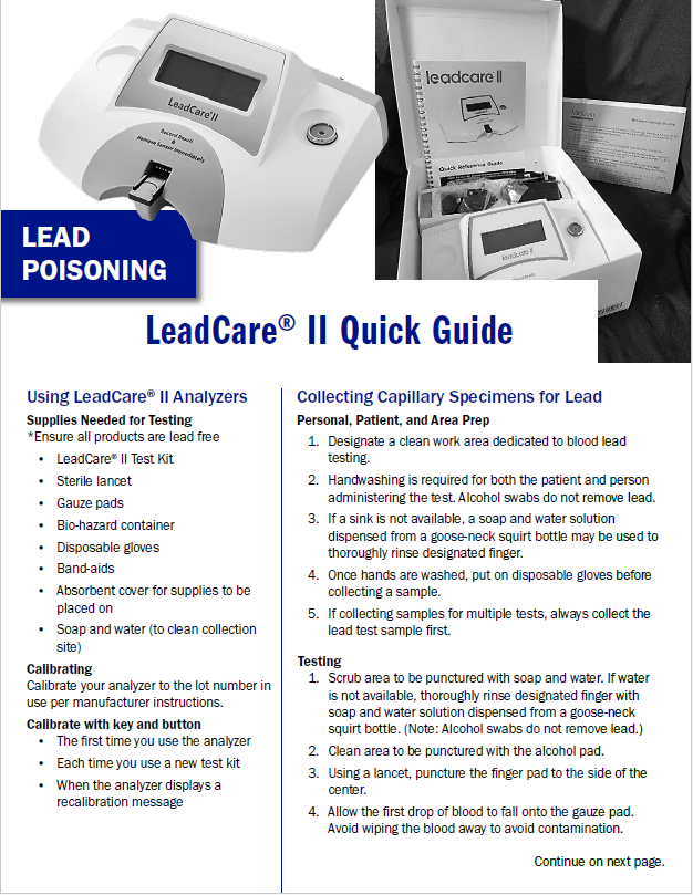 Blood Lead Testing Machine LeadCare II - Medical Quick Guide - Print Version – Idaho Health Tools