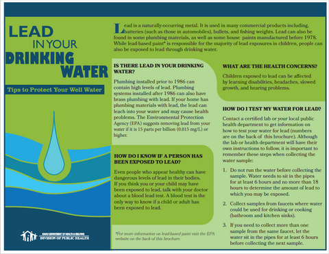 Lead In Your Drinking Water - Print Version