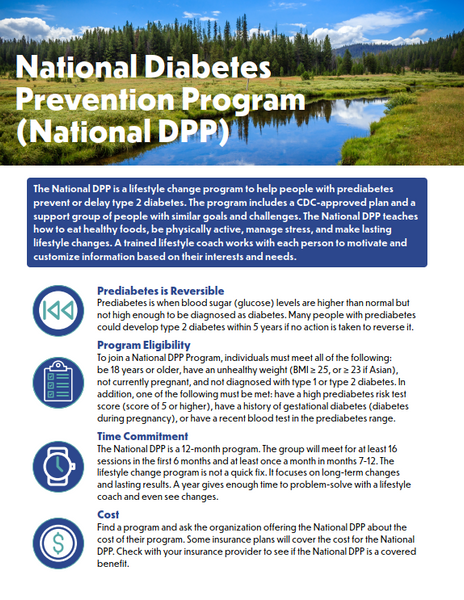 National Diabetes Prevention Program (NDPP) Factsheet (English & Spani ...