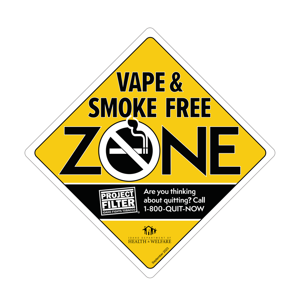 Project Filter Vape & Smoke Free Zone Metal Sign Idaho Health Tools Project Filter Vape & Smoke Free Zone Metal Sign Idaho Health Tools
