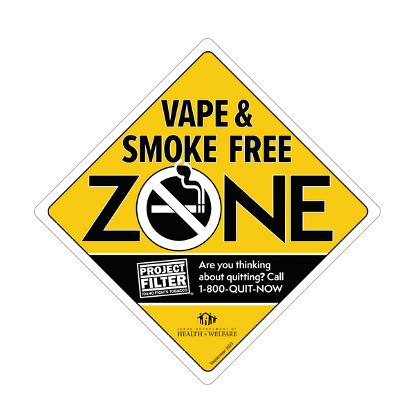 Project Filter Vape & Smoke Free Zone Window Cling