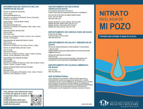 Nitrate In Your Well Water (Spanish) - Print Version