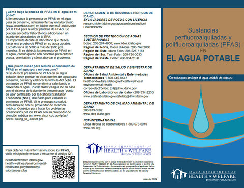 Per- and Polyfluoroalkyl Substances (PFAS) in Drinking Water (Spanish)  *PDF Download*