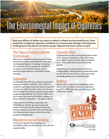 Project Filter - The Environmental Impacts of Cigarettes Fact Sheet