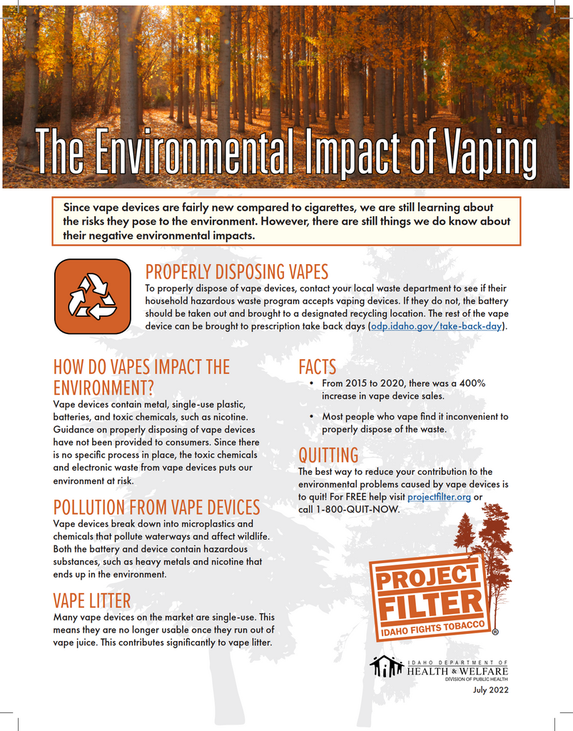 Project Filter - The Environmental Impacts of Vaping Fact Sheet