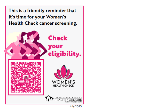 Women's Health Check: Cancer Screening Reminder Postcards