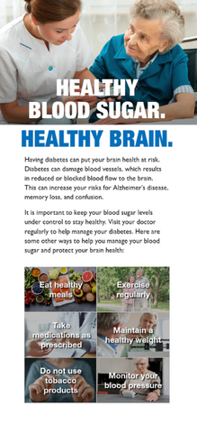 Healthy Blood Sugar. Healthy Brain. Rack Card (English & Spanish) - Ships in Packages of 25, Max 4 Per Order