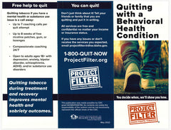 Project Filter- Quitting with a Behavioral Health Condition- Ships in Packages of 25, Max 4 per Order