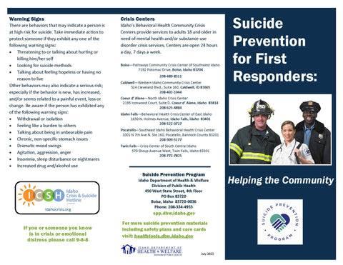 Suicide Prevention for First Responders: Helping the Community *DOWNLOAD ONLY*