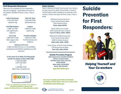 Suicide Prevention for First Responders: Helping Yourself and Your Co-workers