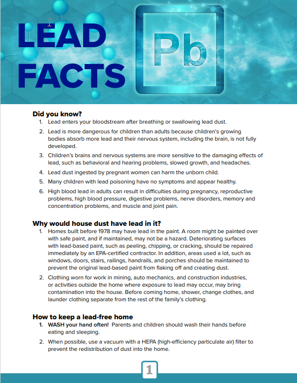 Lead Summary.pdf Lead Facts *PDF Download* – Idaho Health Tools