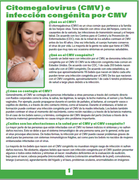 CMV (Cytomegalovirus) Fact Sheet