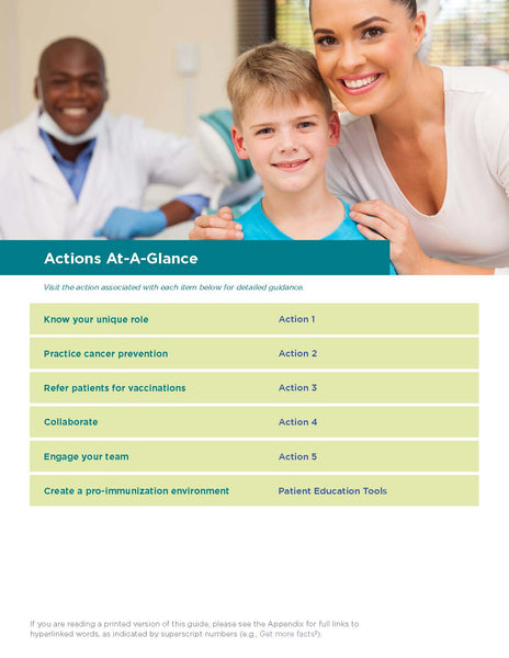 Cancer Prevention Through HPV Vaccination- An Action Guide for Dental Health Care Providers