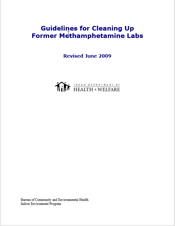 Guidance Document for Cleaning Up Former Methamphetamine Labs PDF Download