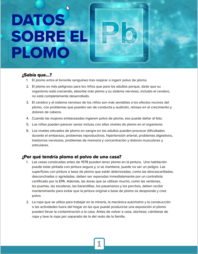 Lead Facts PDF Download (Spanish)