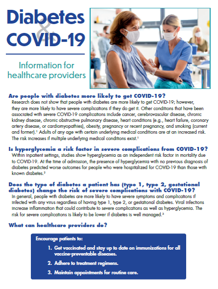 Diabetes COVID-19 Provider Factsheet