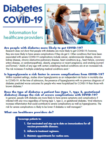 Diabetes COVID-19 Provider Factsheet (English only)