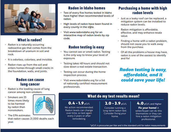Radon & Real Estate in Idaho Brochure  Print Version