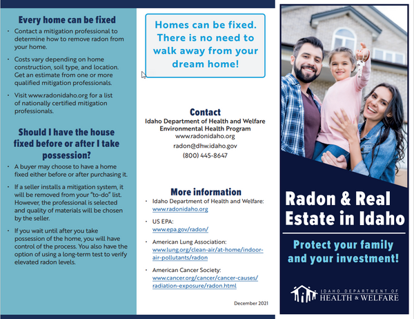 Radon & Real Estate in Idaho Brochure  Print Version