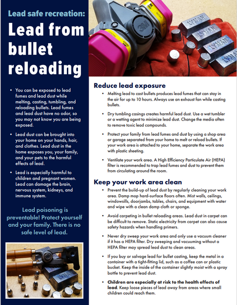 Lead from Bullet Reloading Factsheet PDF Download
