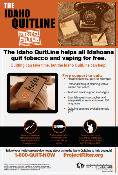 Project Filter - Idaho QuitLine Referral Toolkit - Print Version
